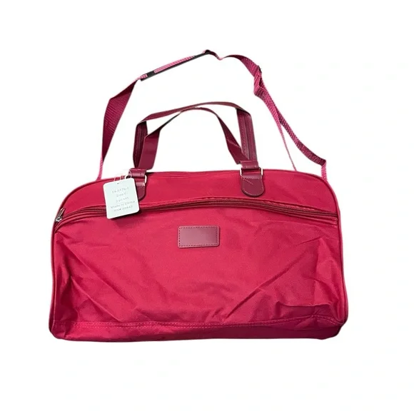 3 Piece Hot Pink Stylish Pink Travel Bag Set Weekender, Tote and Organizer - Picture 5 of 11